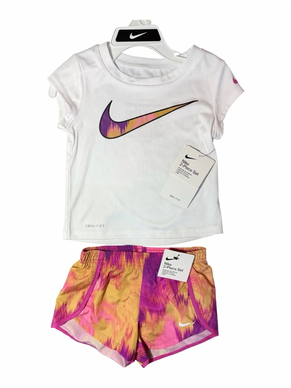 Nike White Youth Dri-FIT Top with Purple & Gold Accents